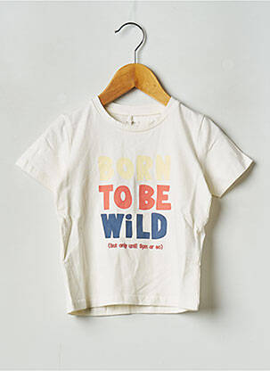 Tricou guler rotund alb NAME IT băiat