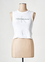 Maiou guler rotund alb CALVIN KLEIN femme