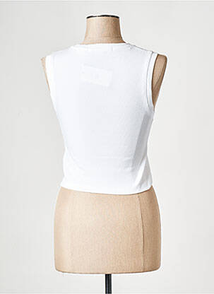 Maiou guler rotund alb CALVIN KLEIN femme