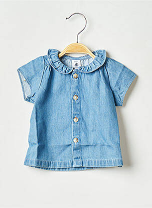 Cămașă guler claudine albastru PETIT BATEAU fată