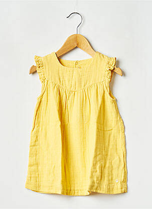 Rochie midi guler rotund galben PETIT BATEAU fată
