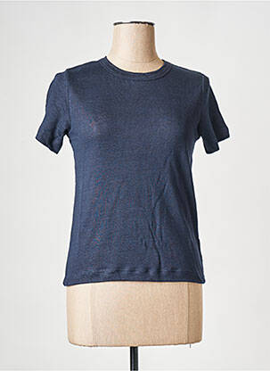 Tricou guler rotund albastru PETIT BATEAU femeie
