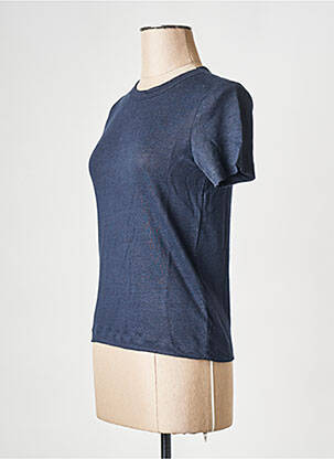 Tricou guler rotund albastru PETIT BATEAU femeie