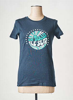Tricou guler rotund albastru LA PETITE FRANCAISE femeie
