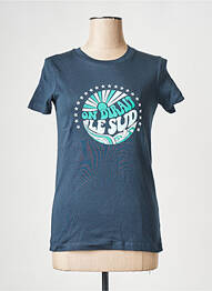 Tricou guler rotund albastru LA PETITE FRANCAISE femme