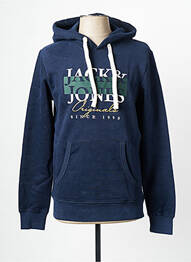 Hanorac cu glugă guler rotund albastru JACK & JONES bărbat
