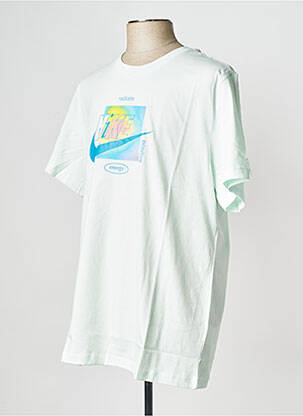 Tricou guler rotund verde NIKE bărbat
