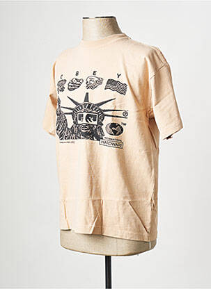 Tricou bej OBEY bărbat
