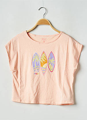 Tricou guler rotund portocalie ROXY fată