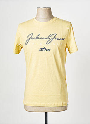 Tricou guler rotund galben JACK & JONES bărbat