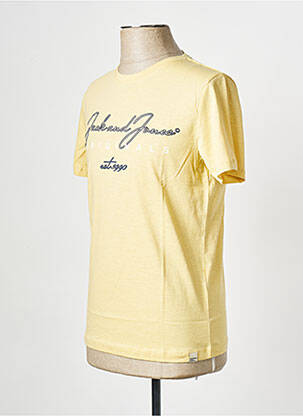 Tricou guler rotund galben JACK & JONES bărbat