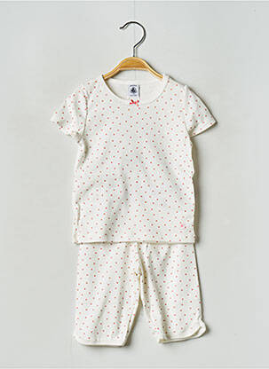 Pijamale scurte alb PETIT BATEAU fată