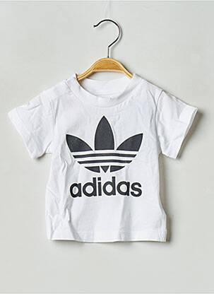 Tricou guler rotund alb ADIDAS copil