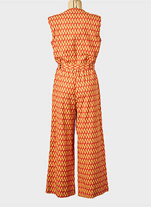 Salopetă-pantalon guler în v portocalie THINKING MU femeie