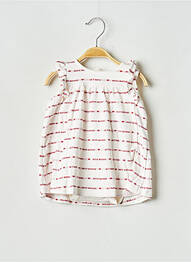 Rochie midi guler rotund alb PETIT BATEAU fille