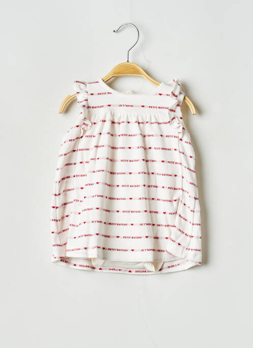 Rochie midi alb PETIT BATEAU fată