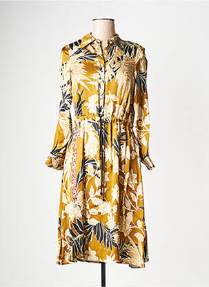 Rochie midi guler rotund galben LA PETITE FRANCAISE femeie
