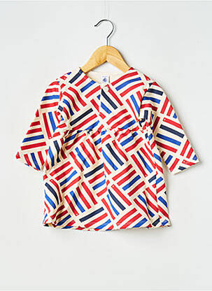 Rochie midi guler rotund alb PETIT BATEAU fille