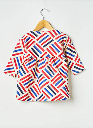 Rochie midi guler rotund alb PETIT BATEAU fată