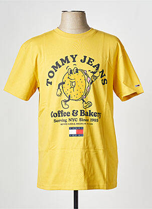 Tricou guler rotund galben TOMMY HILFIGER bărbat