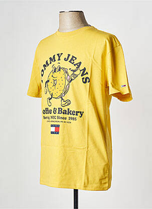 Tricou guler rotund galben TOMMY HILFIGER bărbat