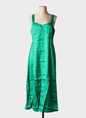 Rochie midi guler rotund verde BIZANCE femeie