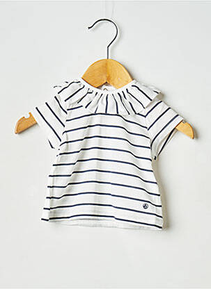 Top guler claudine alb PETIT BATEAU fată