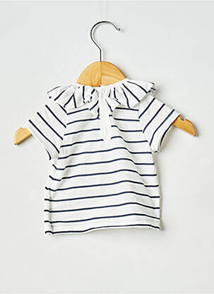 Top guler claudine alb PETIT BATEAU fată