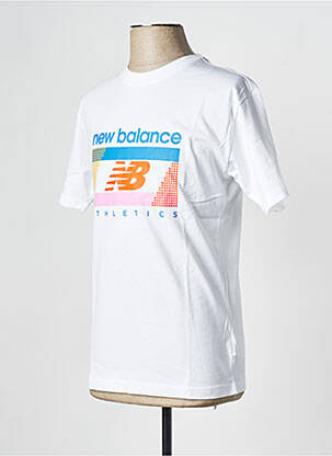 Tricou guler rotund alb NEW BALANCE bărbat
