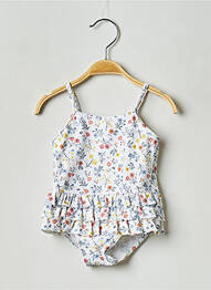 Costum de baie dintr-o singură piesă alb PETIT BATEAU fille