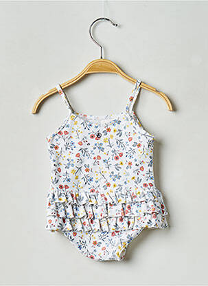 Costum de baie dintr-o singură piesă alb PETIT BATEAU fată
