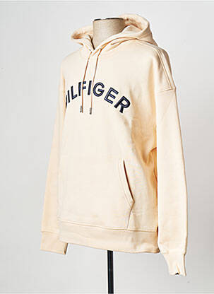 Hanorac cu glugă guler rotund bej TOMMY HILFIGER bărbat