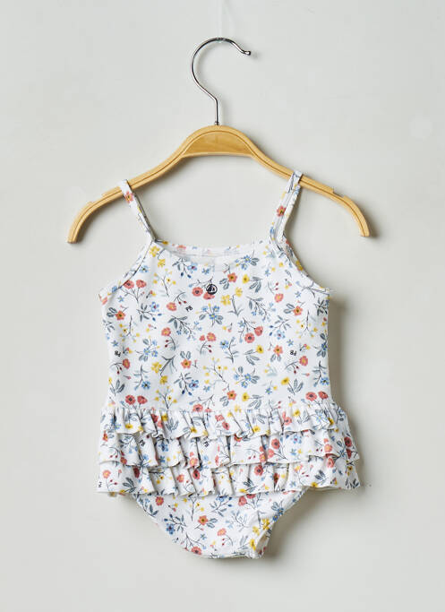 Costum de baie dintr-o singură piesă alb PETIT BATEAU fată