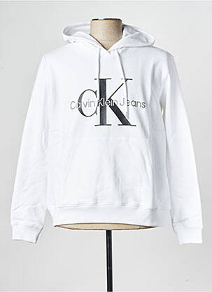 Hanorac cu glugă guler rotund alb CALVIN KLEIN femeie