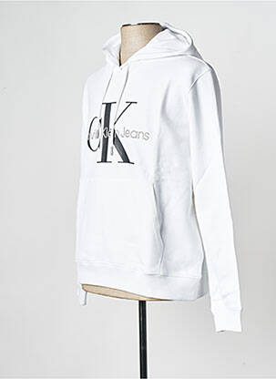 Hanorac cu glugă guler rotund alb CALVIN KLEIN femeie