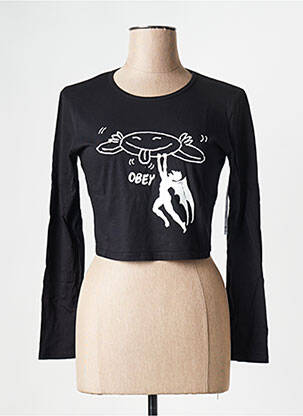 Top negru OBEY femeie