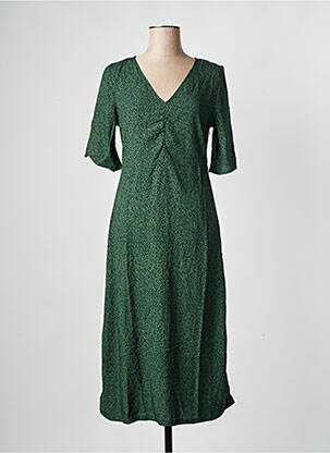 Rochie midi guler în v verde THINKING MU femeie
