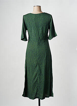 Rochie midi guler în v verde THINKING MU femeie