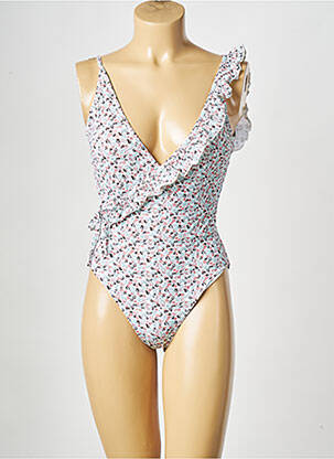 Costum de baie dintr-o singură piesă alb PIECES femeie