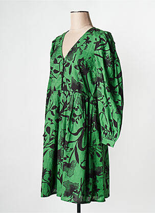 Rochie scurtă guler în v verde OBJECT femeie