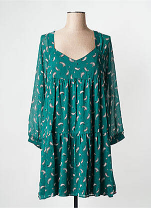 Rochie scurtă guler în v verde I.CODE (By IKKS) femeie