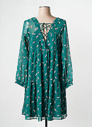 Rochie scurtă guler în v verde I.CODE (By IKKS) femeie