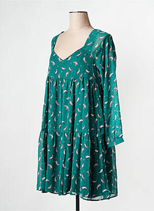 Rochie scurtă guler în v verde I.CODE (By IKKS) femeie