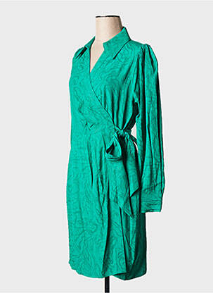 Rochie scurtă guler în v verde SUNCOO femeie