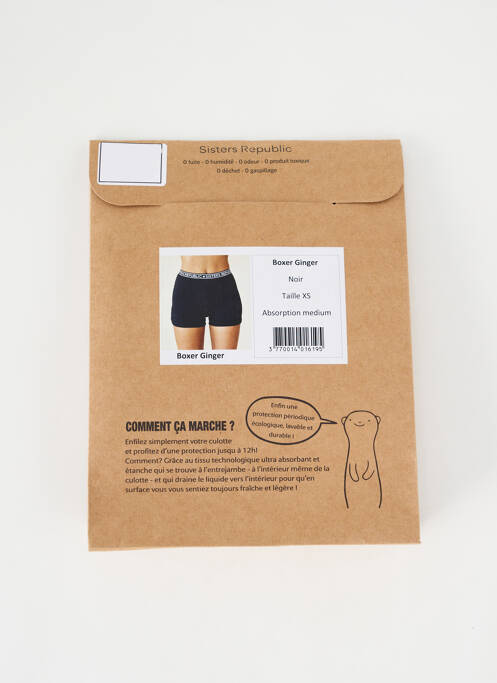 Chiloți-menstruali negru SISTERS REPUBLIC femeie