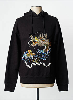 Hanorac cu glugă negru ROSE GARDEN femeie