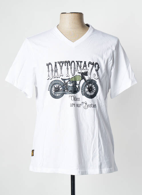 Tricou alb DAYTONA bărbat