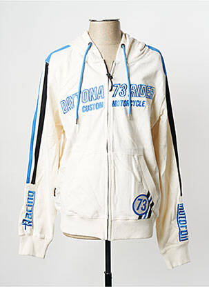 Vestă cu mâneci lungi alb spart DAYTONA bărbat