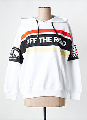 Hanorac cu glugă alb ROSE GARDEN femeie