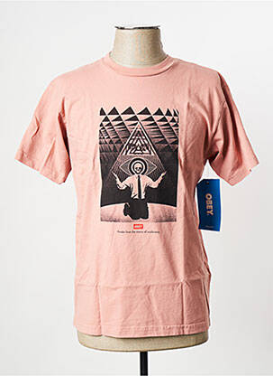 Tricou roz OBEY bărbat